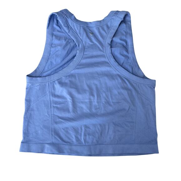 Women's Blue Cropped Exercise Workout Tank Top Size Medium - Picture 1 of 4